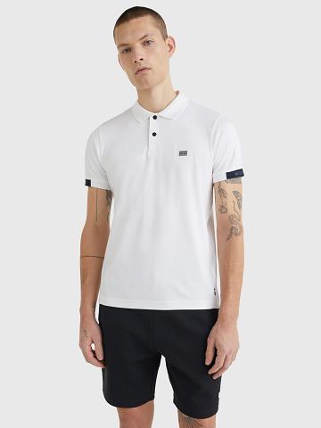 Férfi Tommy Hilfiger Slim fit solid tech Polos Fehér | HU 1097ILH